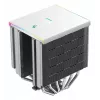 Arrefecedor de ar DeepCool AK620 Digital SE White — duas ventoinhas de 120 mm, 6 heatpipes, PWM, suporte LGA-1700, ecrã integrado