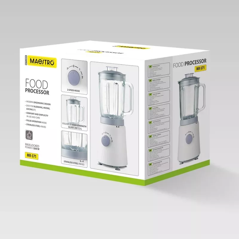 Robot de cozinha Maestro MR-571 1200W branco/cinzento — robot de cozinha multifunções
