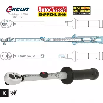 HAZET 6110-1CT - Chave dinamométrica com articulação - Kg-m - Mecânica - 1/4 polegadas - 6,3 mm - 5 - 60 Nm