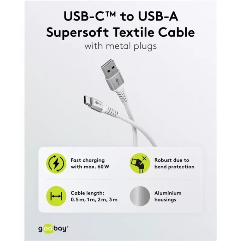 Cabo USB Goobay 74532 branco