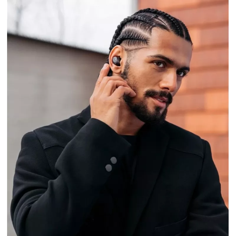 Auscultadores desportivos SENNHEISER Momentum MTW4 Bluetooth sem fios com cancelamento de ruído - branco e prateado