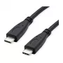 Cabo ROLINE RM USB 3.2 Gen 2, C-C, macho/macho, 4K UHD-1, 10Gbit/s, Emark, 100W, preto, 1 m