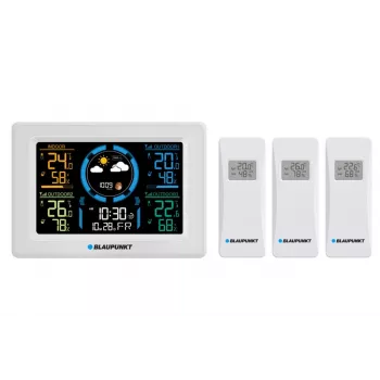 Estação meteorológica sem fios BLAUPUNKT WS40WH com monitor de temperatura e humidade interior/exterior