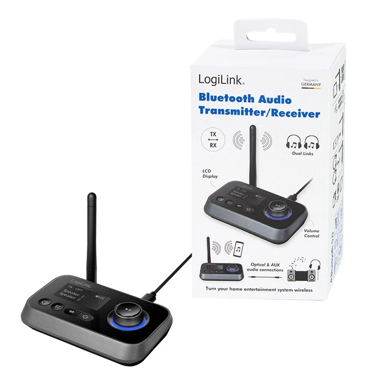 Transmissor/receptor de áudio Bluetooth LogiLink BT0062 BT 5.0 alcance 10 m