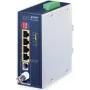 Emissor e recetor de rede PLANET IVC-234GPT — extensor de 4 portas 1G Ethernet PoE para VDSL2, alumínio/azul