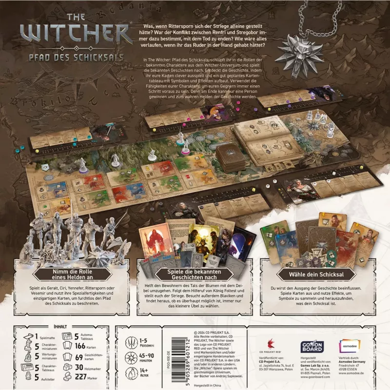 Jogo de tabuleiro Asmodee The Witcher: Pfad des Schicksals Deluxe Edition – jogo de role-playing/estratégia de tabuleiro
