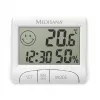 Higrómetro interior eletrónico Medisana HG 100 — termómetro digital, humidade do ar 20–90 %, temp. -10–50 °C, ecrã de mesa, pilha AAA