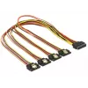Cabo SATA DeLOCK 60158 0,5m SATA 15 pinos 4 x SATA 15 pinos multicolor