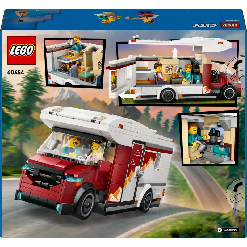 Brinquedo de construção LEGO City Autocaravana de aventura 60454, 385 peças, altura 80 mm, para crianças a partir de 6 anos