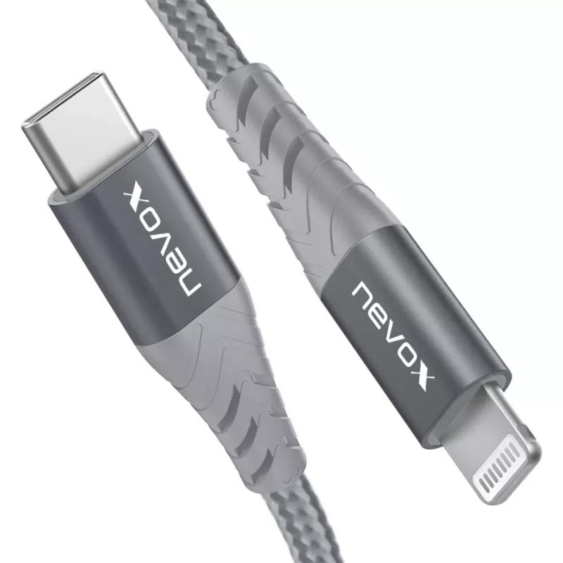 Cabo adaptador USB 2.0, ficha USB-C > ficha Lightning (prateado/cinzento, 1 metro, PD, revestido)