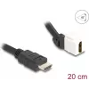 Cabo com módulo Keystone DeLOCK HDMI macho para fêmea 45° angular 8K 60 Hz 20 cm preto