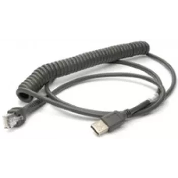Cabo USB Honeywell, cabo espiral, comprimento: 2,9 m, cor: preto, para Voyager/Fusion/Focus (53-53235-N-3)