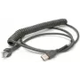 Cabo USB Honeywell, cabo espiral, comprimento: 2,9 m, cor: preto, para Voyager/Fusion/Focus (53-53235-N-3)
