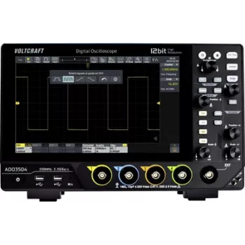 Osciloscópio digital Voltcraft ADO-3504 350 MHz 2,5 GSa/s 250 Mpts 12 bits 4 canais DSO