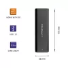 Qoltec 50312 caixa para SSD M.2 NVMe, USB Type-C, preta
