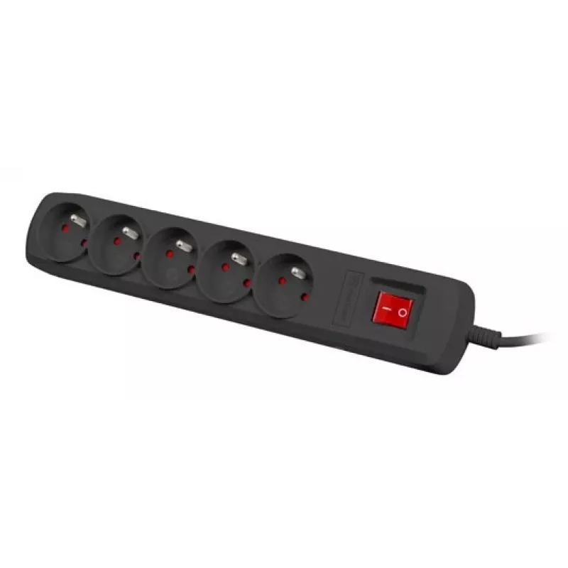 Proteção contra sobretensões NATEC NSP-1713 preto 5 tomadas AC 1,5 m