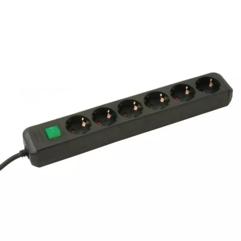 brennenstuhl Eco-Line - Extensão elétrica - Tomadas de saída: 6 - 1,5 m - Preto