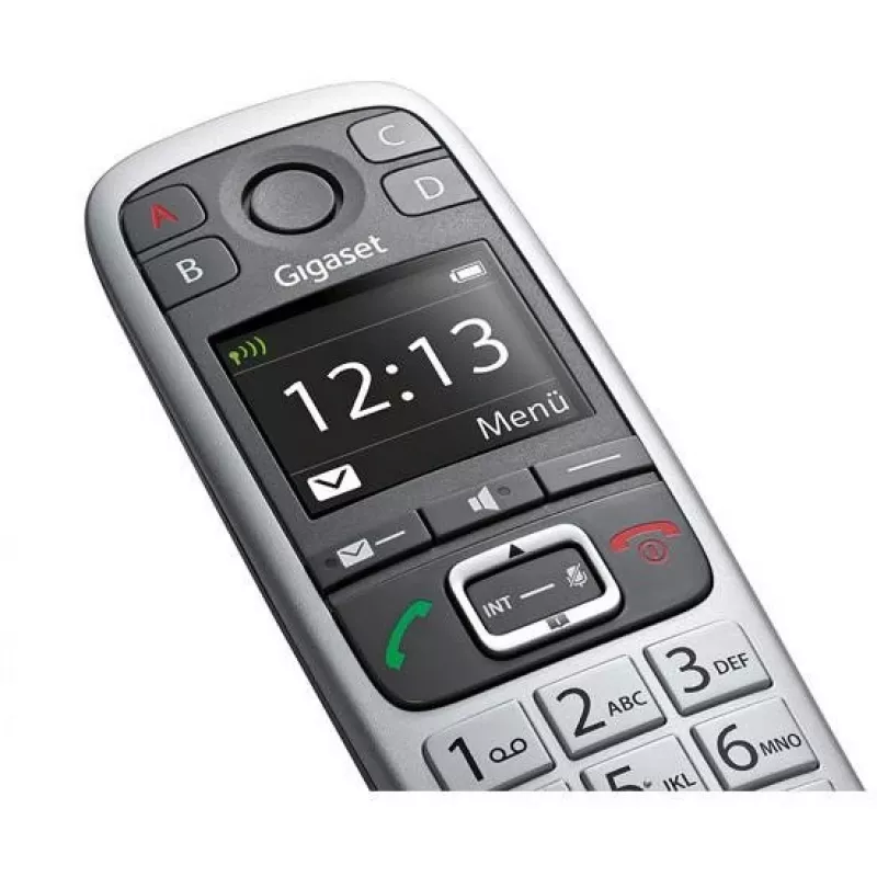 Gigaset E560 telefone DECT telefone identificação de chamada preto, prateado