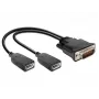 Adaptador de cabo de vídeo DeLOCK 65354 DMS para 2 x DisplayPort preto