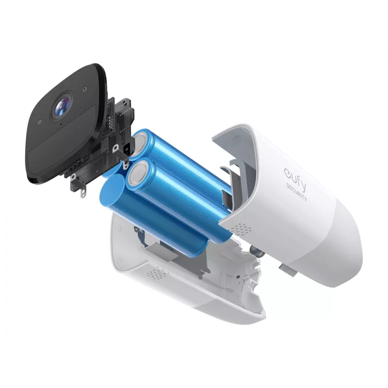Eufy Security, sistema de câmaras de vigilância sem fios eufyCam 2 Pro para casa, 365 dias de autonomia da bateria, compatibilidade com HomeKit, resolução 2K, resistente às condições atmosféricas IP67, visão noturna, conjunto de 2 câmaras, sem mensalidades