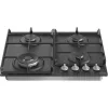 Placa de gás encastrar Gorenje GW641EXB, 4 zonas de gás, preta, 60 cm, controlo por botão rotativo, grelhas de ferro fundido