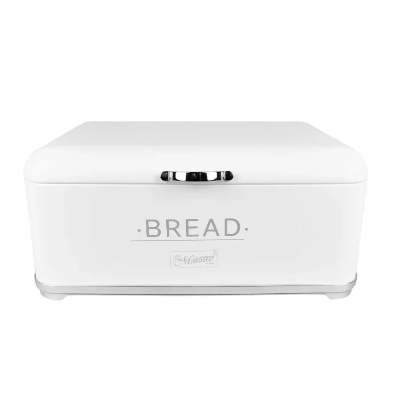 Caixa de pão Maestro MR1677-AR-W – retangular aço inoxidável, branca, 340×220×160 mm