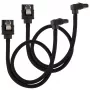 Corsair CC-8900278 cabo SATA Premium com revestimento entrançado, angular, 30 cm, preto, pack de 2