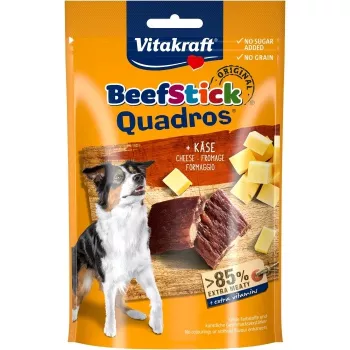 Petisco para cães Vitakraft Beef Stick Quadros 70 g — snack sólido de porco hipoalergénico, sem glúten, sem açúcar
