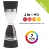 Moinho de sal e pimenta mecânico Salter 7611 BKXRUP1 2-em-1 moagens ajustáveis aço inoxidável