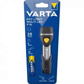 Varta Day Light Multi LED F10 - Luz de chaveiro - alumínio - preto - ABS sintético - alumínio - borracha - botões - CE - LED