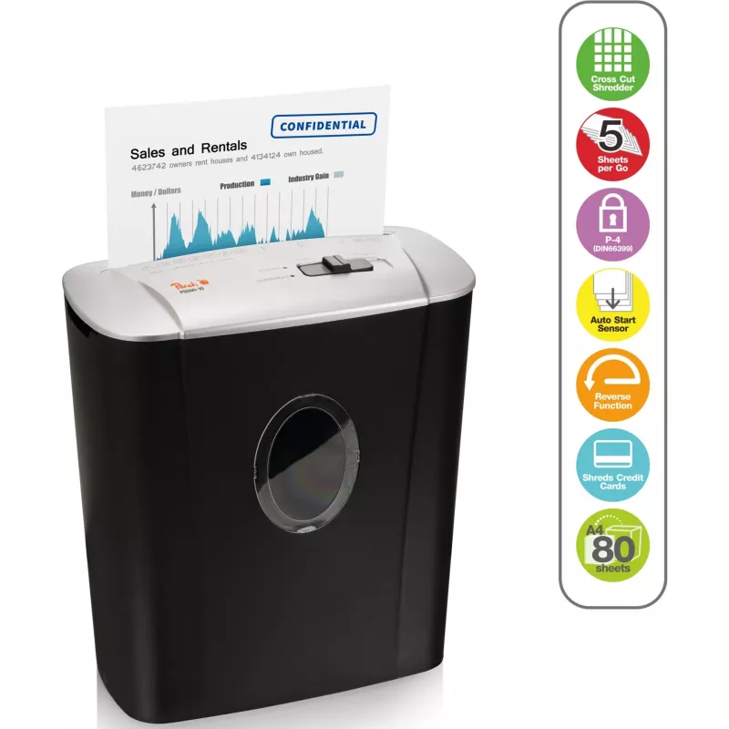 Destruidor de documentos Peach PS500-10 corte cruzado 72 dB 22 cm preto
