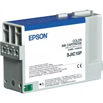 Cartucho de tinta original Epson SJIC15P Color (ciano, magenta, amarelo) para TM C3400, C3400 SecurColor, C