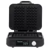 Máquina de waffles Adler AD 3087 — máquina de waffles belgas elétrica, 2200 W, 2 placas retangulares 9×17 cm, preta