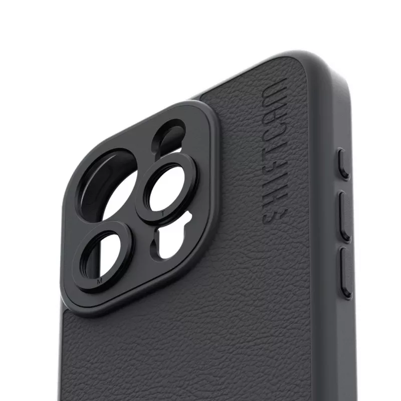 ShiftCam AC-CA-15PL-CH-EF capa com suporte para lente para iPhone 15 Plus, couro vegano, compatível com MagSafe