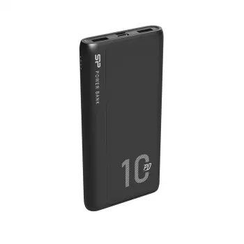 Powerbank Silicon Power QP15 10000 mAh, LiPo, 2x USB-A + 2x USB-C, entrada Micro-USB, preto