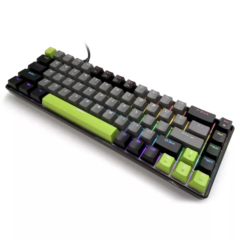 Teclado mecânico MEDIA-TECH MT1260 Red Core MX60, fator de forma 60%, interruptores CHERRY MX Red, iluminação RGB, USB, verde