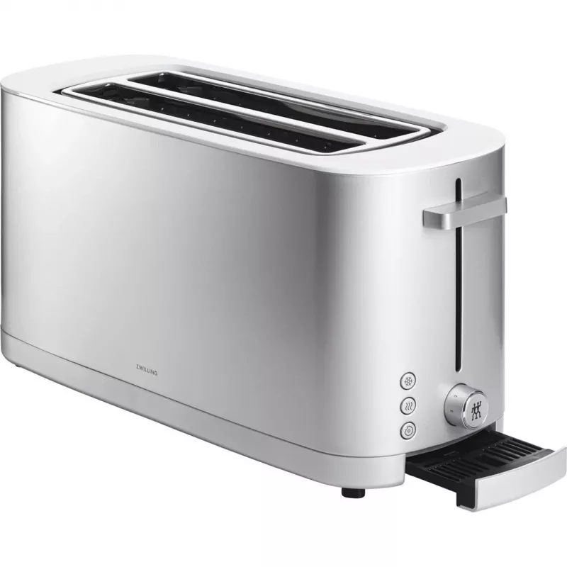 Torradeira ZWILLING 53009-000-0, 2 fatias, 1800 W, aço inoxidável acetinado, 7 níveis de tostagem, ranhuras longas