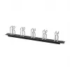 Painel de gestão de cabos de rack 1U metal com 5 suportes grandes, ALLNET ALL-S0002251, preto