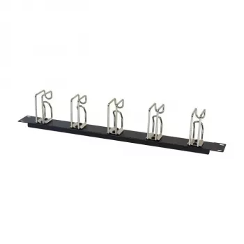 Painel de gestão de cabos de rack 1U metal com 5 suportes grandes, ALLNET ALL-S0002251, preto