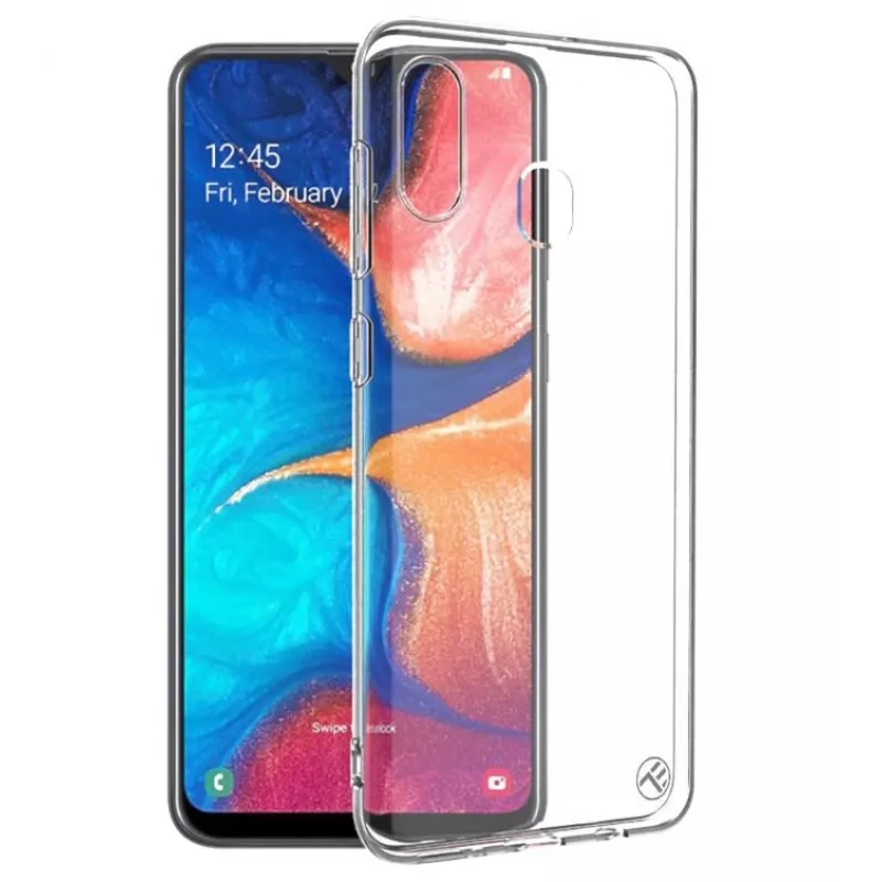 Capa de silicone Tellur para Samsung Galaxy A20, transparente, capa protetora macia