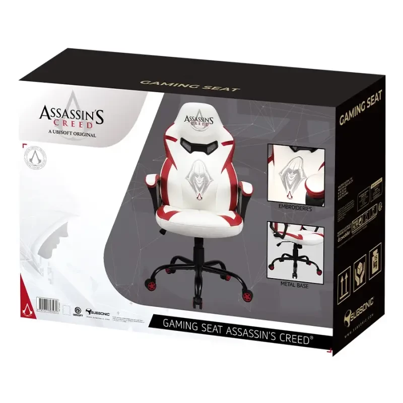 Cadeira de escritório Subsonic SA5573-AC1 assento acolchoado encosto acolchoado branco