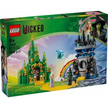 Conjunto LEGO Wicked 75689 — conjunto de brincar Cidade Esmeralda e Castelo Kiamo Ko