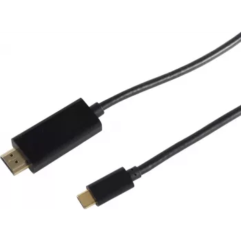 Adaptador de cabo de vídeo S/CONN 10-57025 1 m HDMI Type-A USB Type-C preto