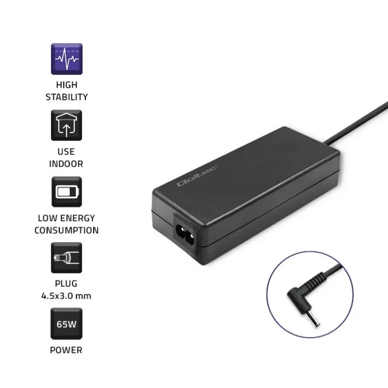 Fonte de alimentação QOLTEC 65W 19V 3,42A para portáteis e dispositivos compatíveis
