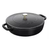 Sauteuse ZWILLING STAUB BRAISERS redonda 28 cm, preta, diâmetro do fundo 22,2 cm