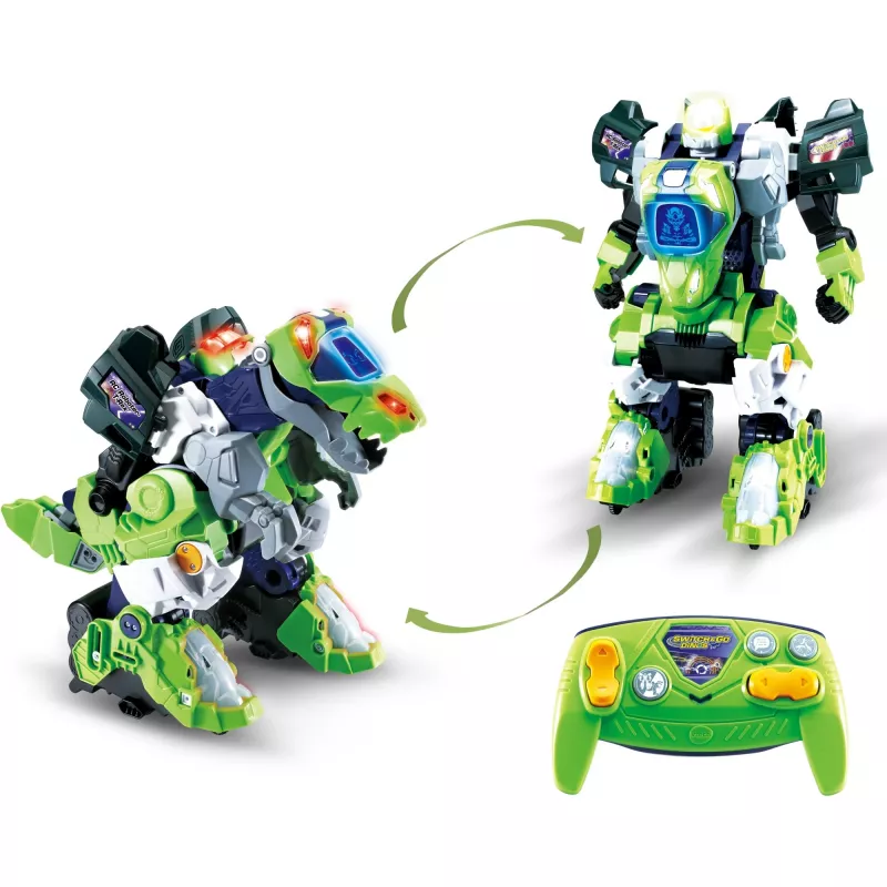 Dinossauro de brincar telecomandado VTech Switch & Go Dinos T-Rex, transforma-se entre dinossauro e veículo, para crianças