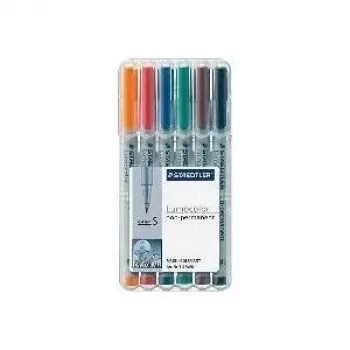 Marcador Staedtler 311 WP6 6 peças preto azul castanho verde laranja vermelho