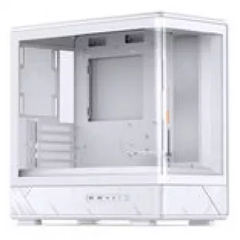 Caixa mid-tower mATX Jonsbo D200 branca com vidro temperado e mini ecrã de temperatura