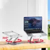 Unitek OT180SL01 suporte para portátil, em alumínio, para portáteis de 10–16 polegadas (25,4–40,6 cm), giratório 360°, dobrável, inclinação ajustável, prateado