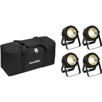 Conjunto de luzes LED PAR EUROLITE 20000950 – 4x LEDs COB, inclui saco macio